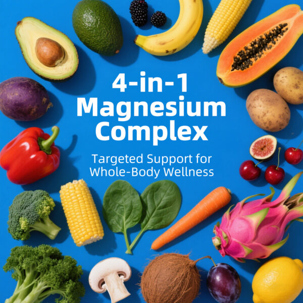 Magnesium Complex Capsules | 5-in-1 Formula | Dietary Supplement | 60 Capsules Per Bottle (30 Servings) | Vegan, Non-GMO - 图片 6