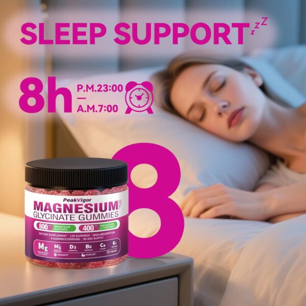Magnesium Complex Gummies with Mg Glycinate & Magnesium L-Threonate, 120 Counts，30 Days Supply,Vegan, Organic & Gut-Friendly - 图片 7