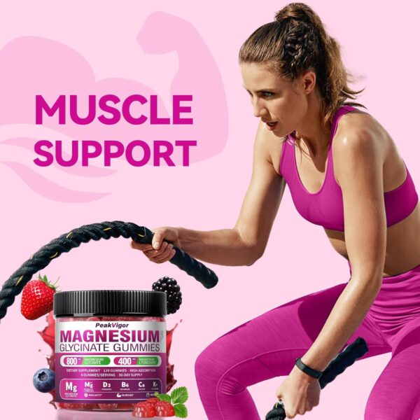 Magnesium Complex Gummies with Mg Glycinate & Magnesium L-Threonate, 120 Counts，30 Days Supply,Vegan, Organic & Gut-Friendly - 图片 6